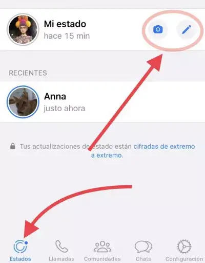 Cómo crear Estados de WhatsApp en iPhone