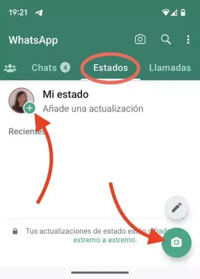 Cómo crear Estados de WhatsApp en Android