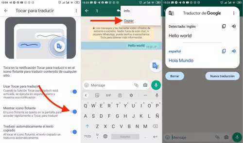 traductor de Google para WhatsApp