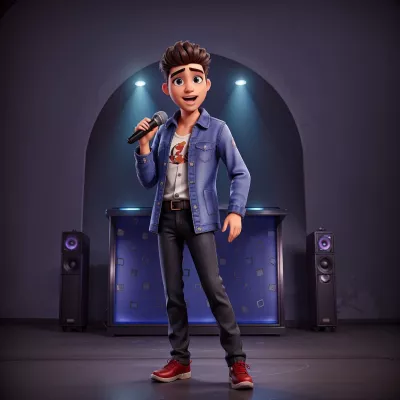 hombre animado cantando en un karaoke WhatsApp