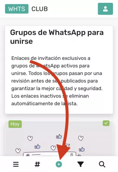 Imagen de la página de publicación de grupos de WhatsApp en WHTS.CLUB
