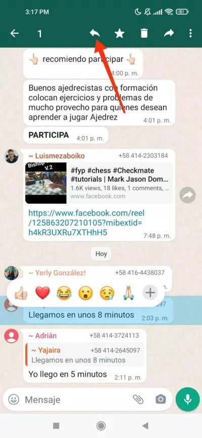Responder a mensajes específicos en WhatsApp