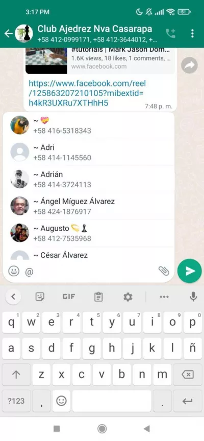 Utilizar etiquetas en grupos de WhatsApp