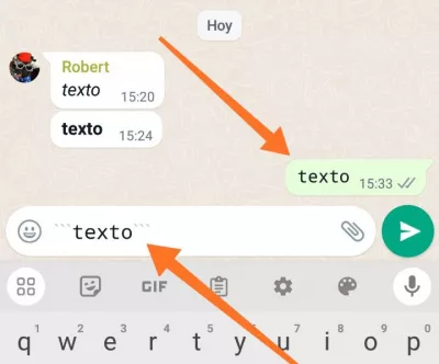 Cómo cambiar la fuente del texto en WhatsApp Monoespaciado