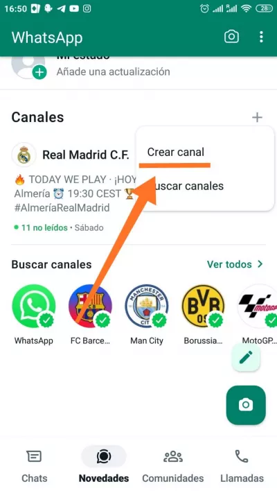 Cómo Crear un Canal en WhatsApp - Crear canal