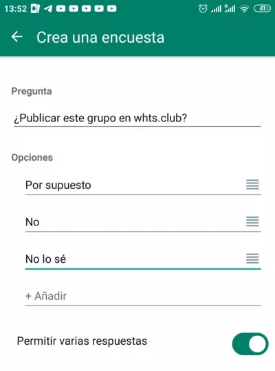 Cómo crear una encuesta en WhatsApp - Android