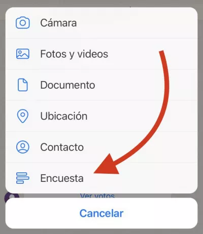 Cómo crear una encuesta en WhatsApp - iPhone