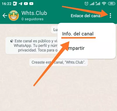 Como Eliminar Canales de WhatsApp - Info. del canal