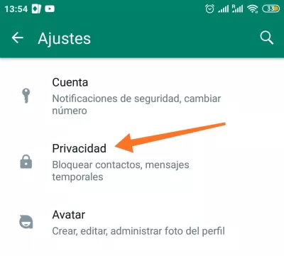 Cómo enviar mensajes que se autodestruyen en WhatsApp - Ajustes
