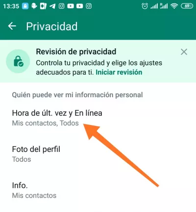Cómo ocultar tu estado en línea en WhatsApp - Hora de últ. vez y En línea