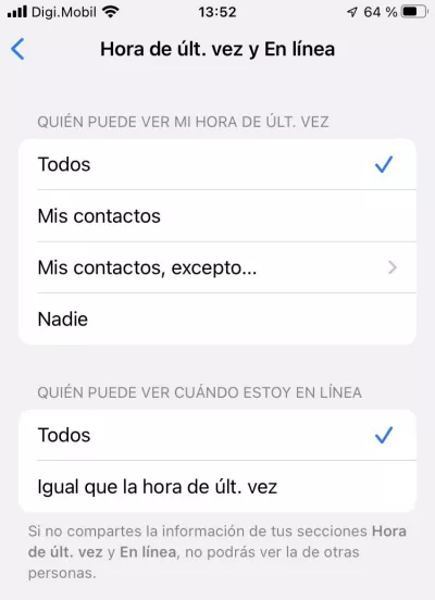 Cómo ocultar tu estado en línea en WhatsApp - iPhone