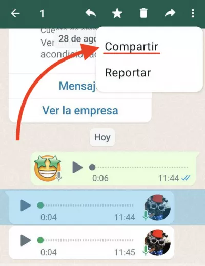 Cómo convertir un mensaje de voz a texto en WhatsApp compartir