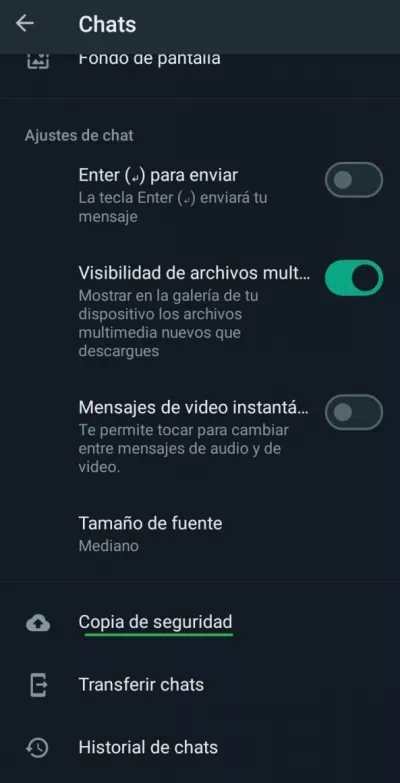 Cómo hacer una copia de seguridad de tus chats y multimedia en WhatsApp