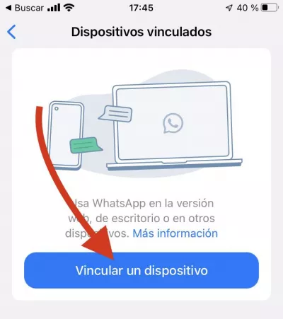 Cómo usar WhatsApp Web en iPhone Vincular un dispositivo