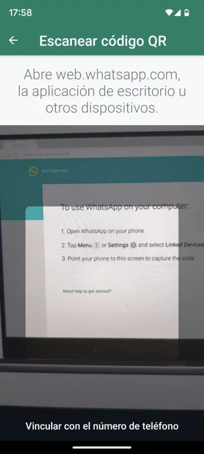 Cómo usar WhatsApp Web en Android QR codigo